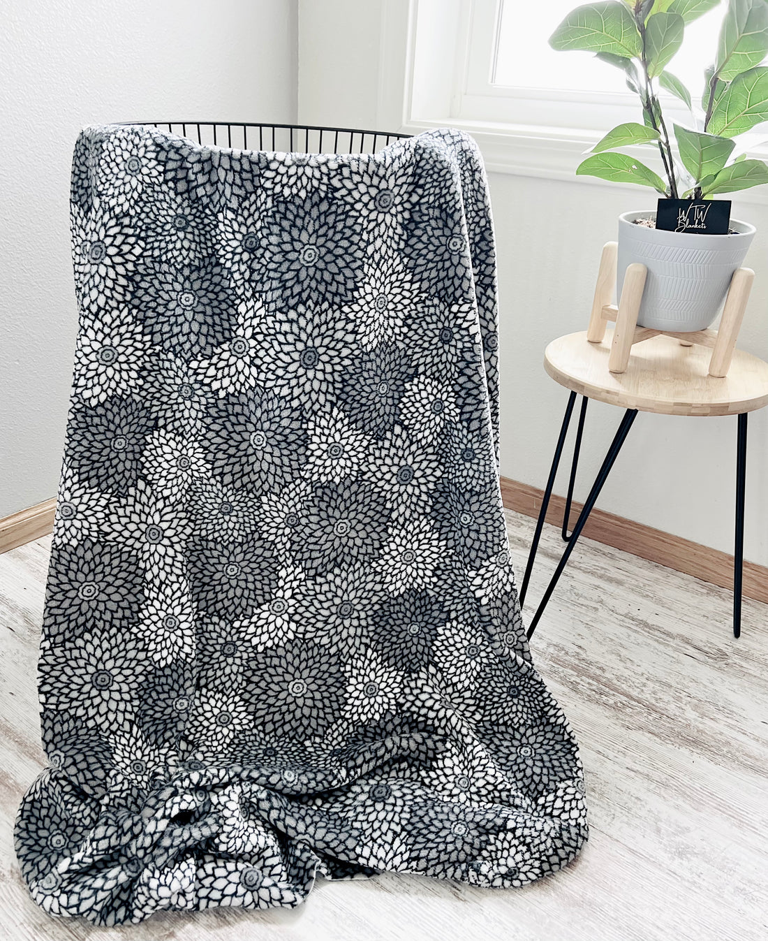 Grey Floral *SEW LUSH* Blanket