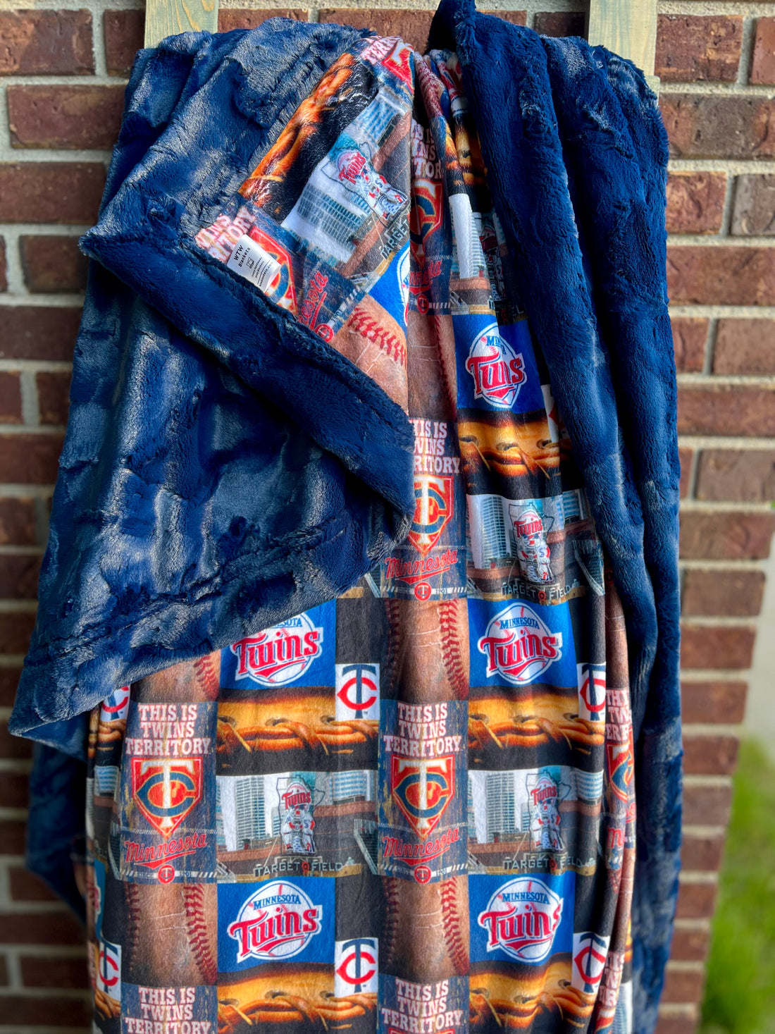 Twins Baseball - Navy Luxury Minky Blanket (PRE-ORDER)