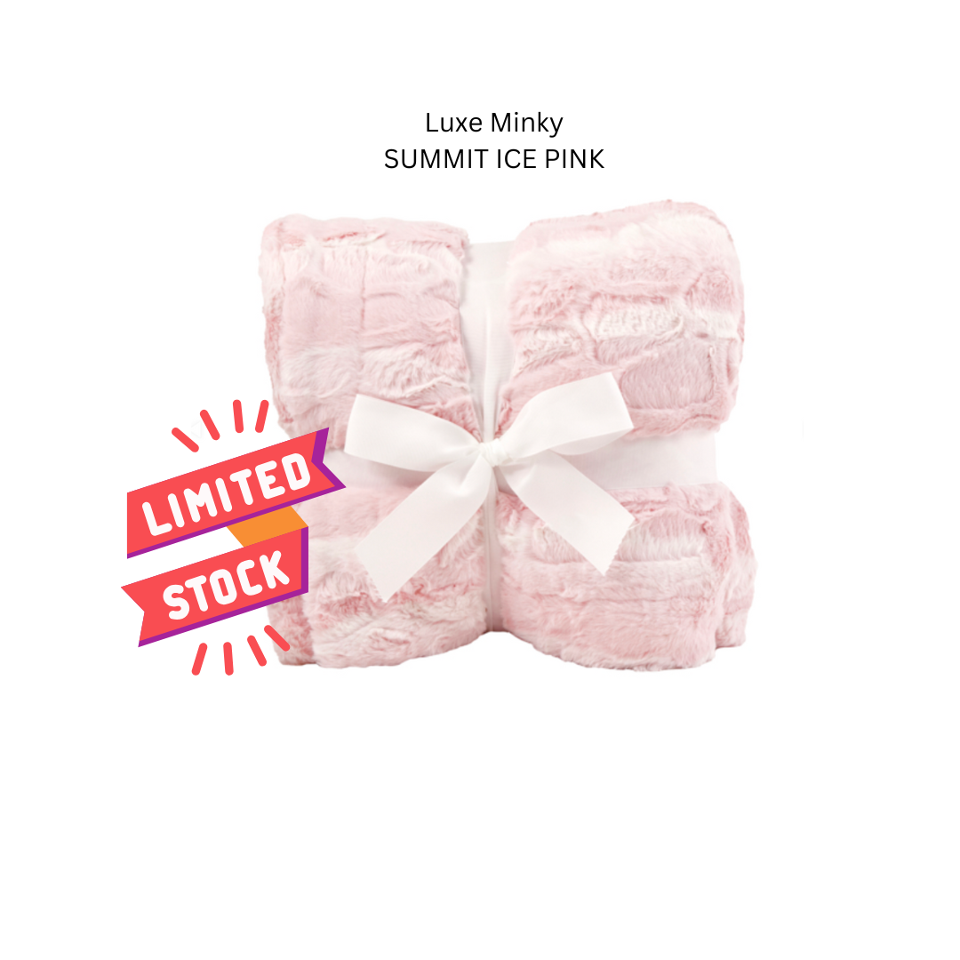Summit ICE PINK - Adult Luxury Minky Blanket - Fast TAT