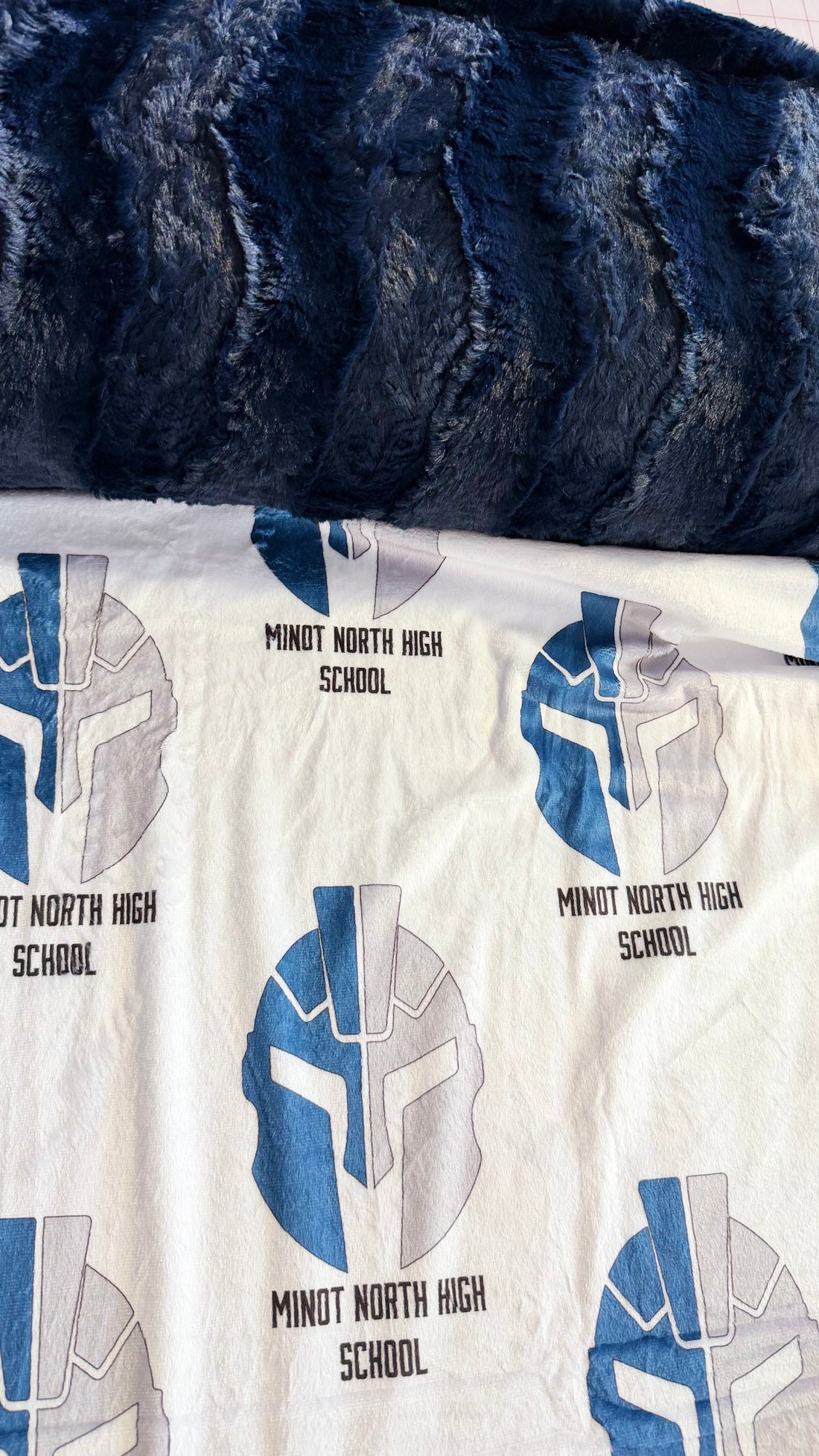 Minot North White/Ink Glacier- Luxury Minky Blanket (PRE-ORDER)