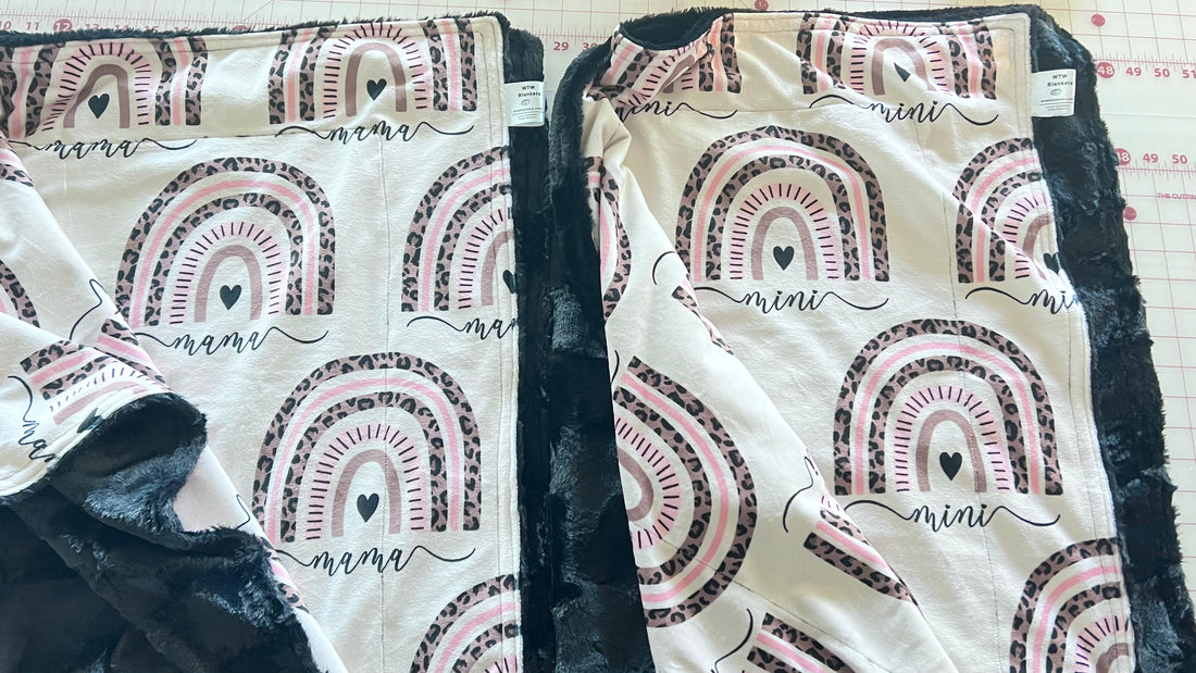 MAMA & MINI set! Adult Travel + Child Luxe Minky Blanket