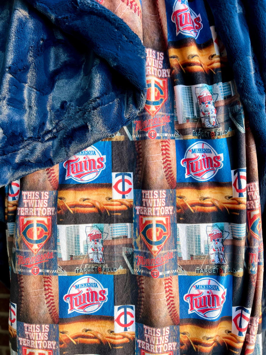 Twins Baseball - Navy Luxury Minky Blanket (PRE-ORDER)