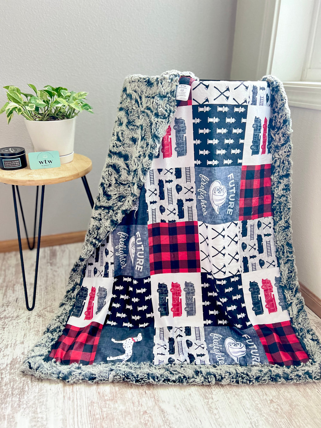 Future Firefighter Alpine Night Luxury Minky Blankets