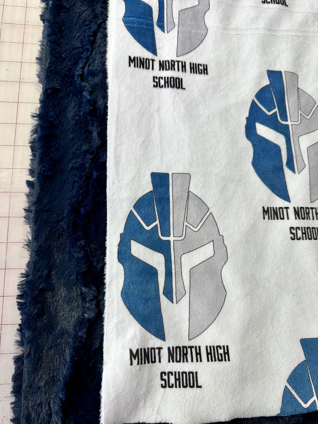 Minot North White/Ink Glacier- Luxury Minky Blanket (PRE-ORDER)