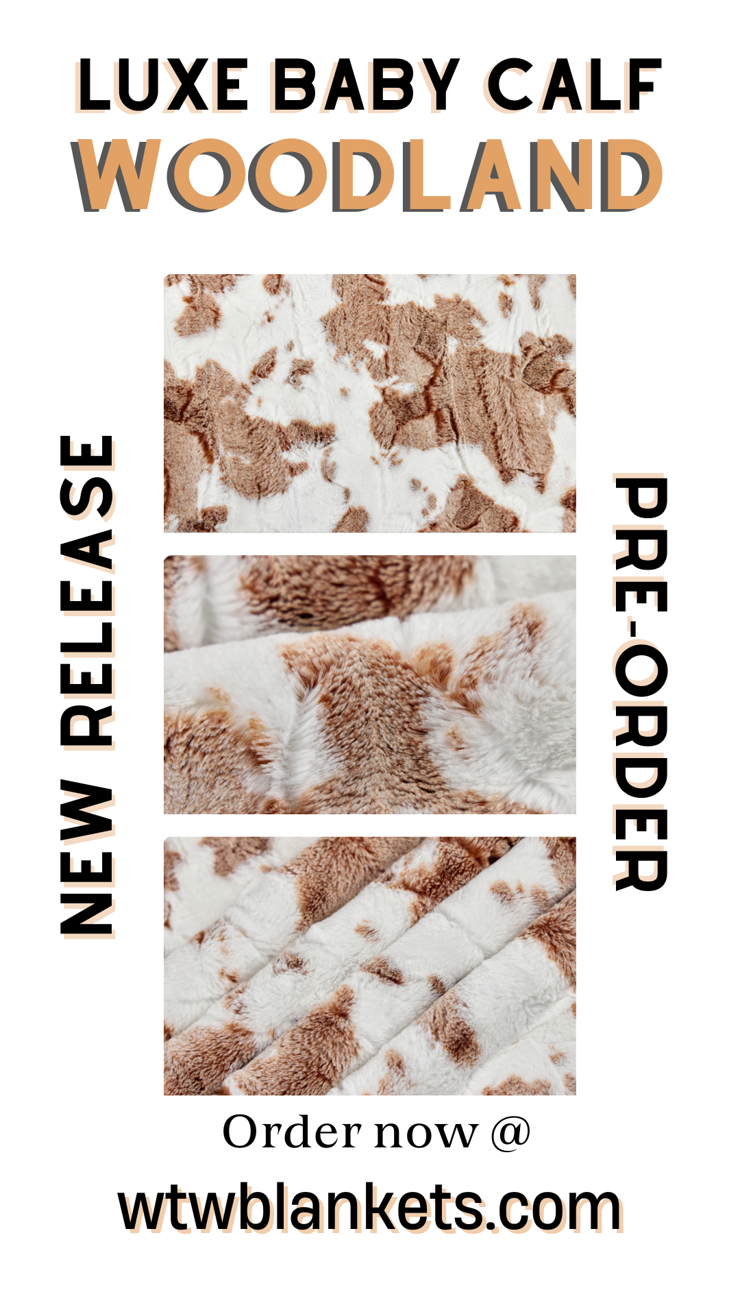 ** NEW ** Woodland - Baby Calf Luxury Minky Blanket - New Release Pre-Order
