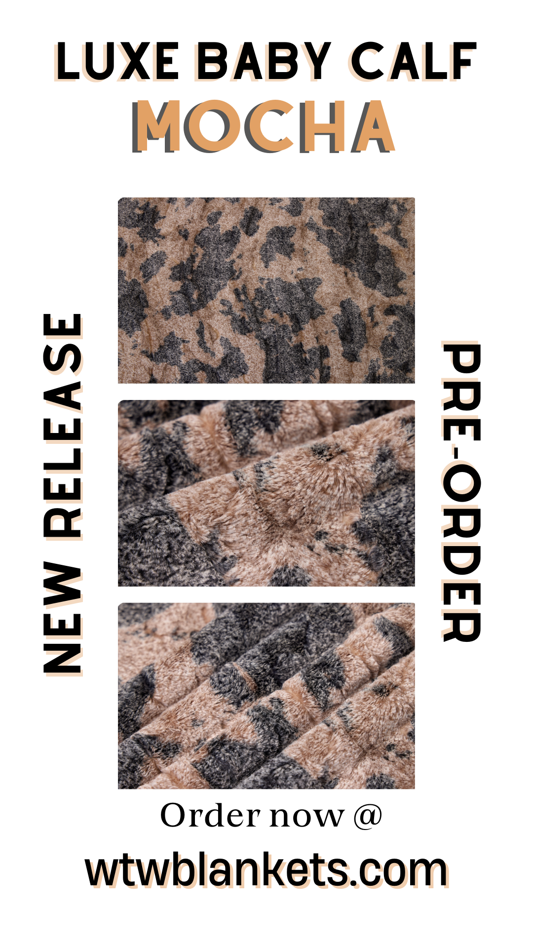 ** NEW ** Mocha - Baby Calf Luxury Minky Blanket - New Release Pre-Order