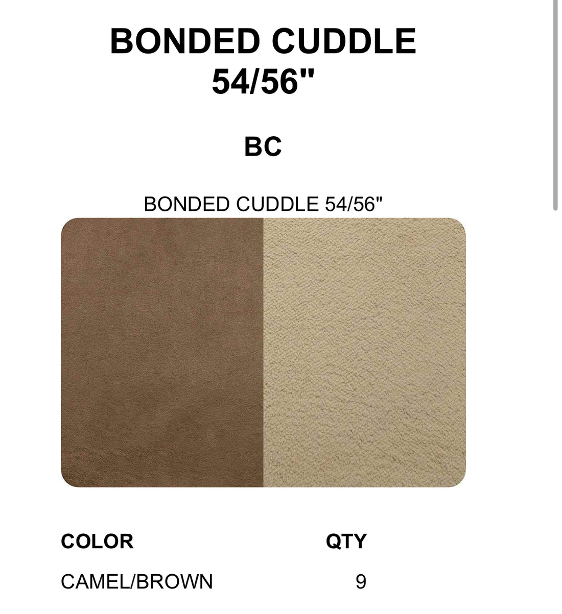 Fabric by the Yard - Bonded Cuddle (Camel/Brown