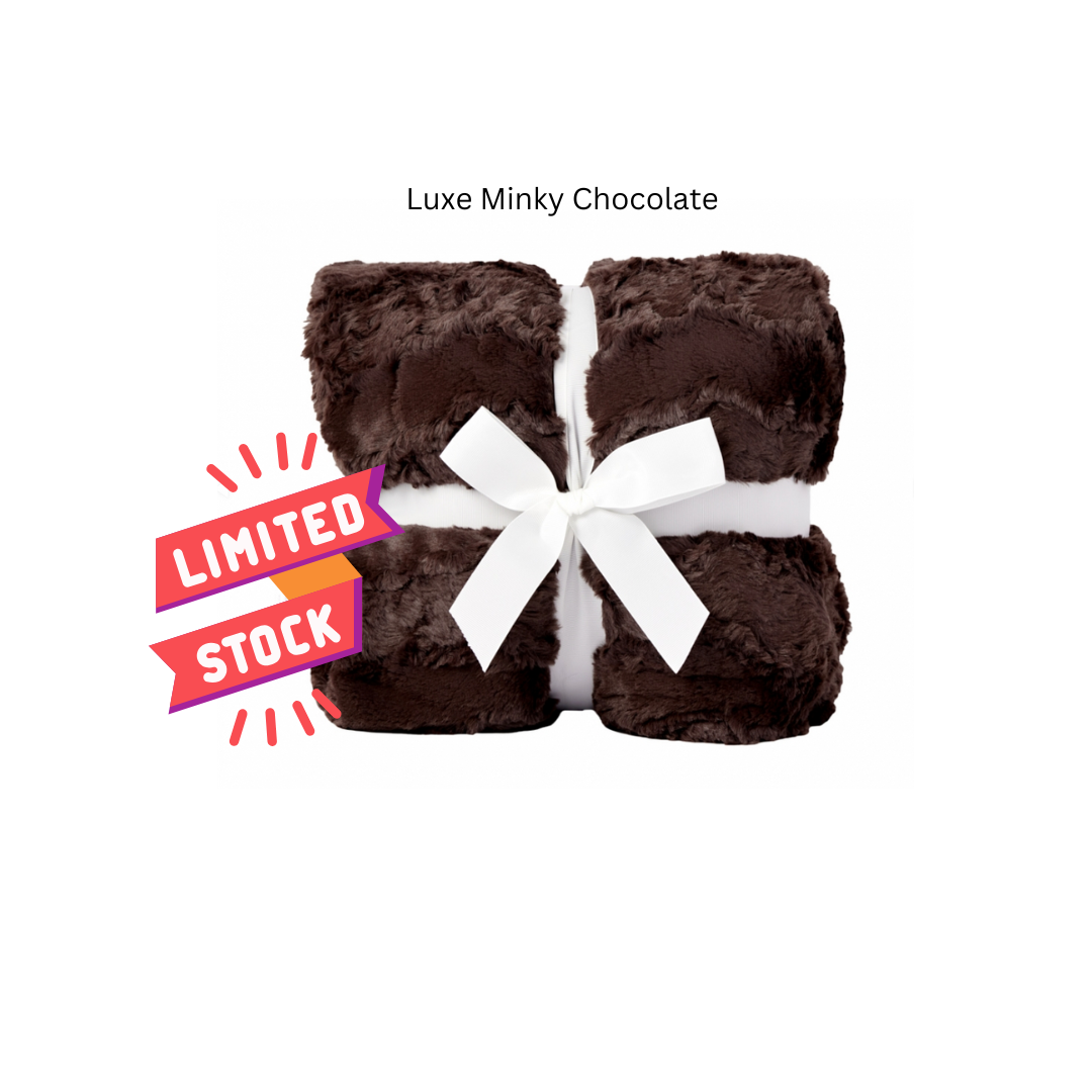 Glacier CHOCOLATE - Adult Luxury Minky Blanket - Fast TAT