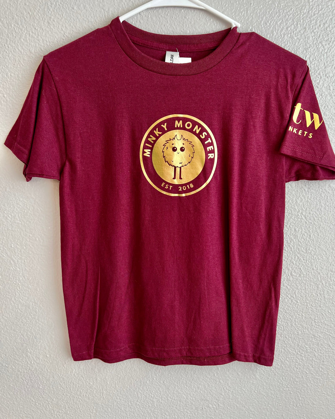 Maroon and Gold Circle "Minky Monster" t-shirt - YOUTH