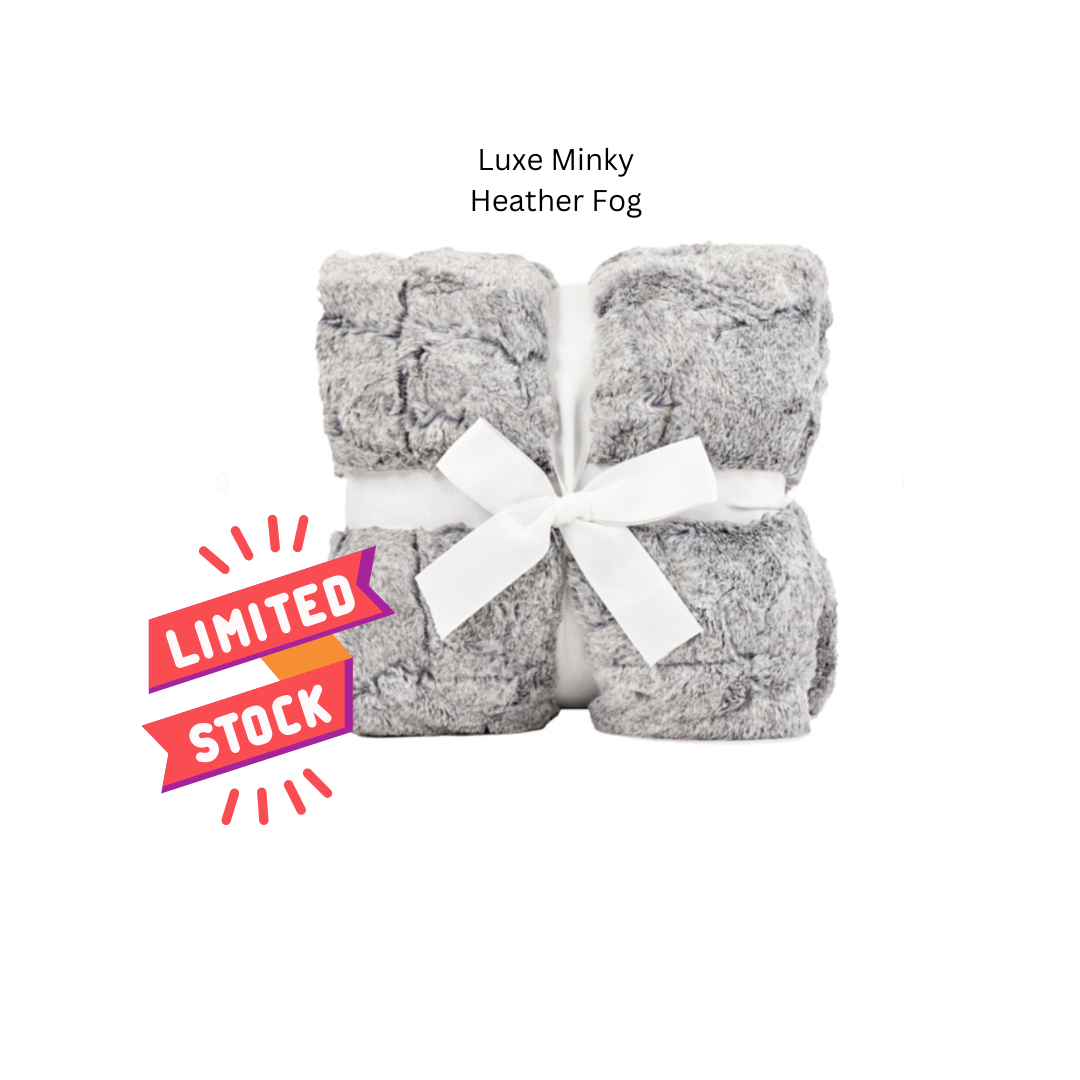 HEATHER FOG - Adult Luxury Minky Blanket - Fast TAT