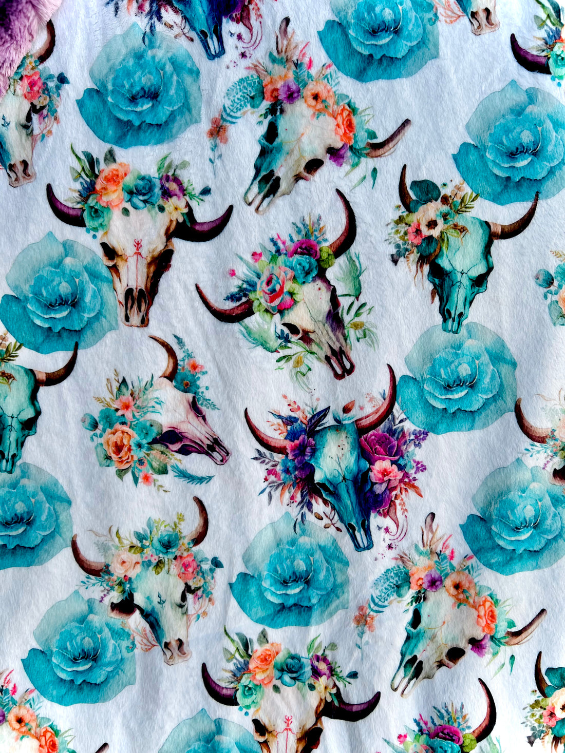 Elderberry Galaxy Skull Adult Luxury Minky Blanket