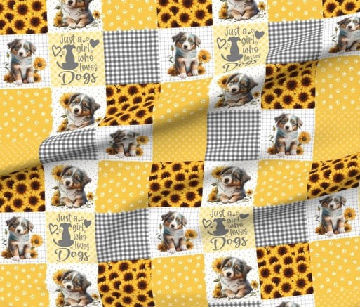 Aussie Sunflower - Adult Travel Silver Luxe Cuddle Minky Blanket