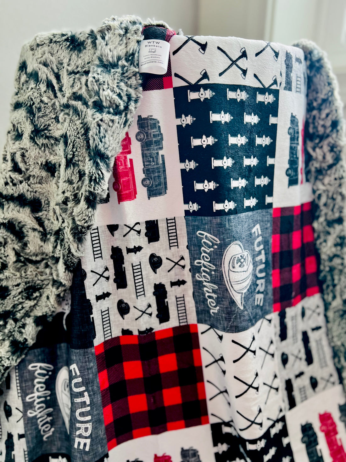 Future Firefighter Alpine Night Luxury Minky Blankets