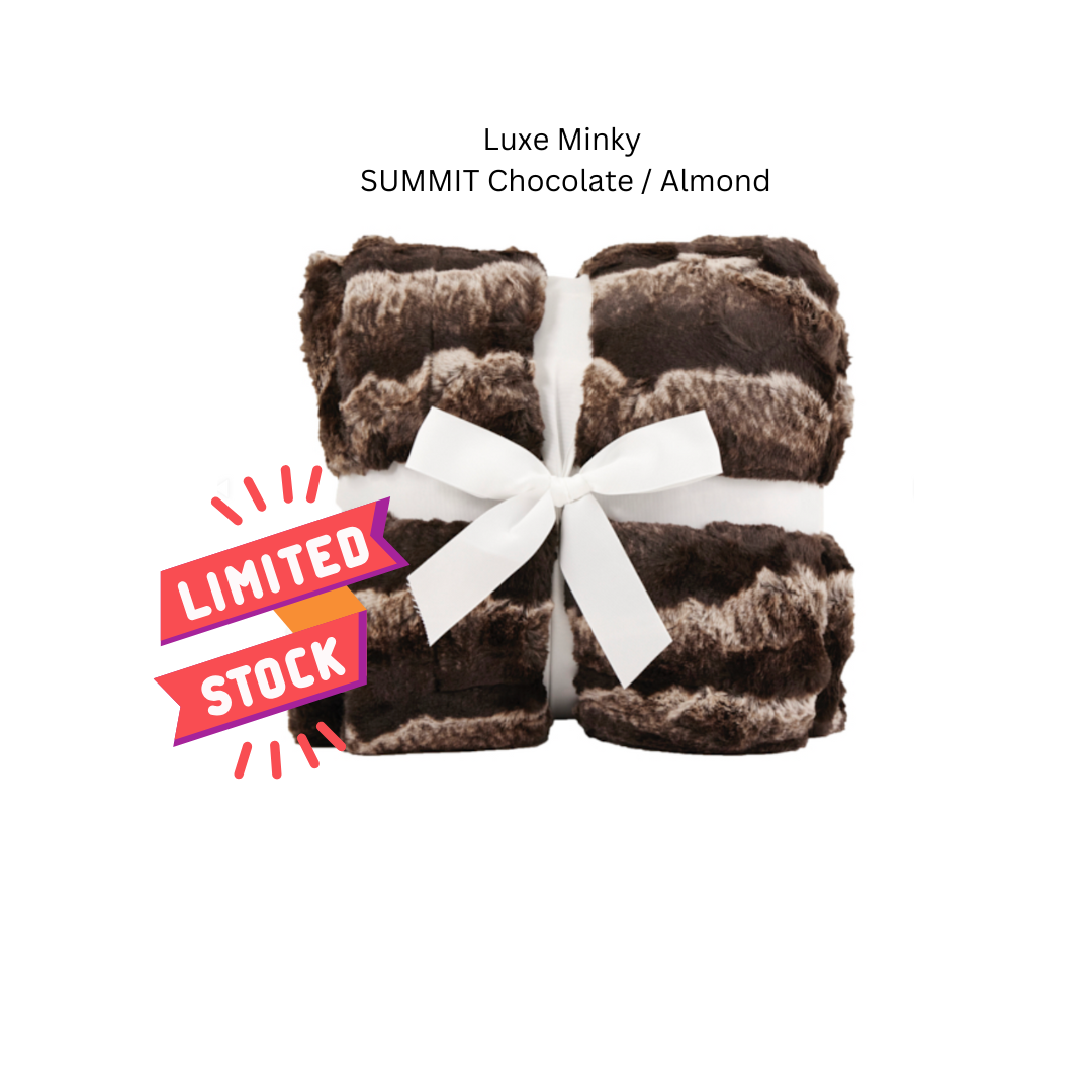 Summit Chocolate/Almond - Adult Luxury Minky Blanket - Fast TAT