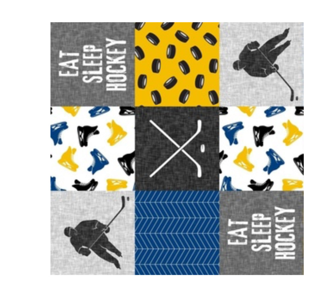 Eat. Sleep. Hockey - Yellow Aberdeen Cougars Luxe Minky Blanket - PRE-ORDER (Made to Order)