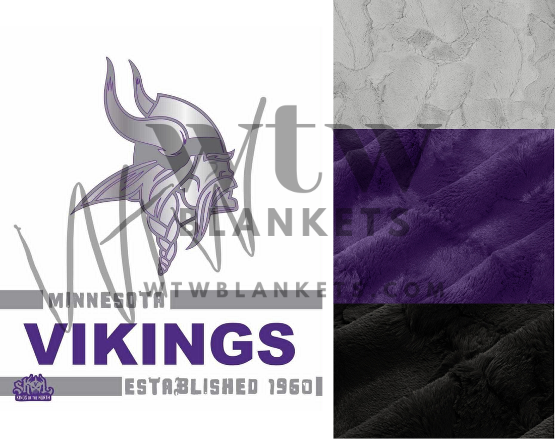 Vikings White Out Edition - Adult Luxury Minky Blanket - PRE-ORDER
