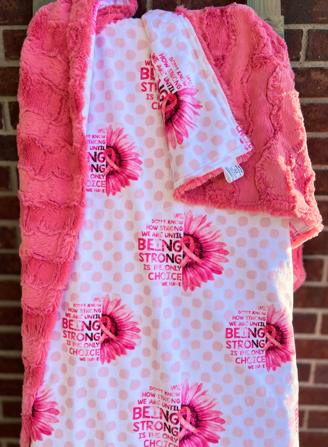 Cancer Awareness Adult Travel Luxury Minky Blanket - RTS
