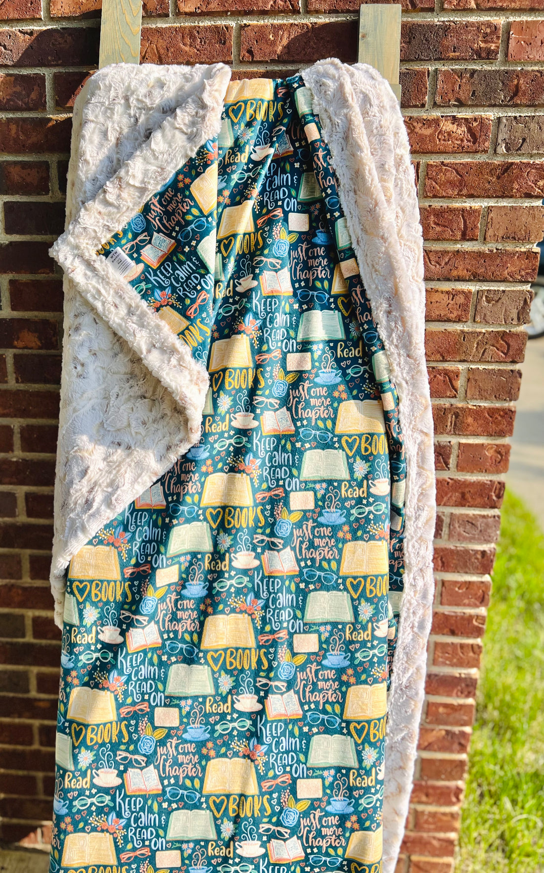 Just One More Chapter - Book - Teal Luxury Minky Blanket - pre-order