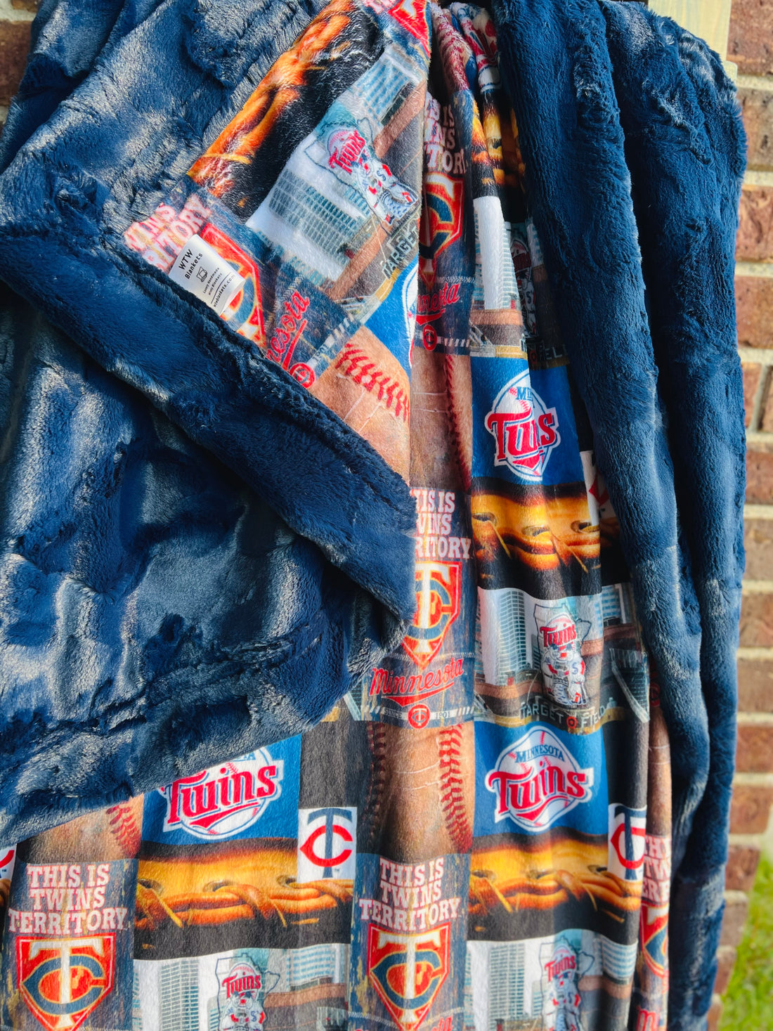 Twins Baseball - Navy Luxury Minky Blanket (PRE-ORDER)