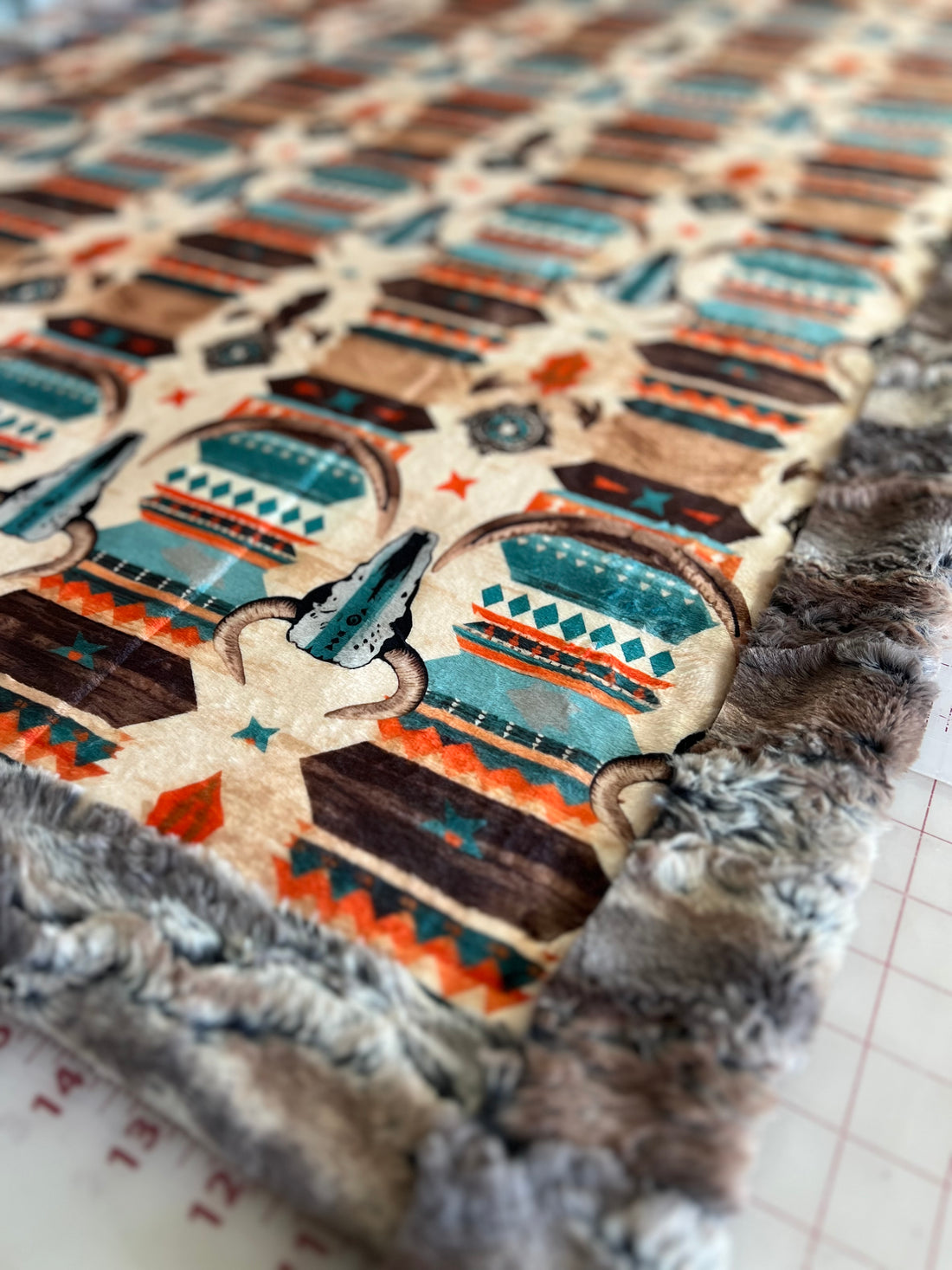 Western Driftwood Adult Luxury Travel Minky Blanket - Made to order