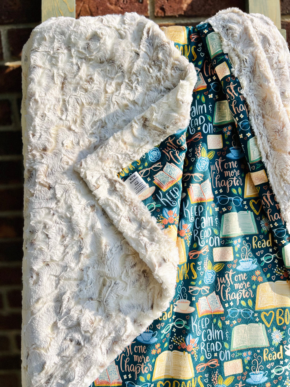 Just One More Chapter - Book - Teal Luxury Minky Blanket - pre-order