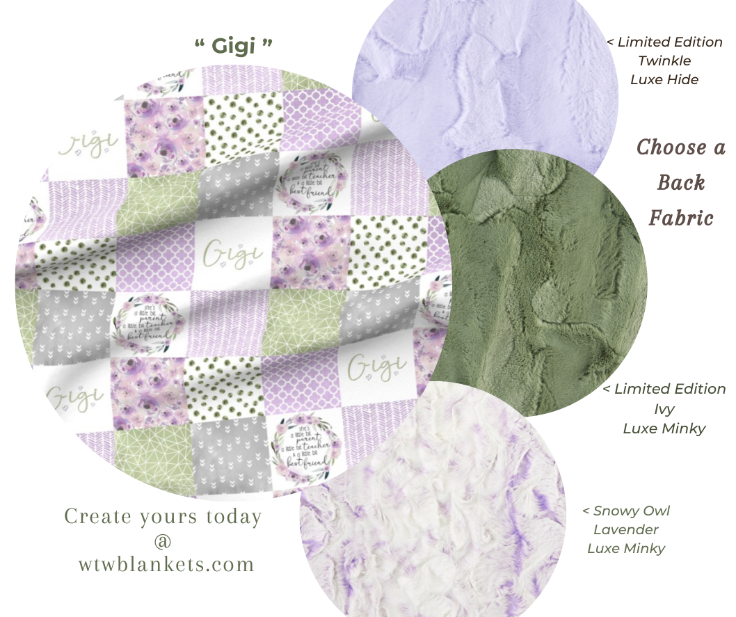 "Gigi" Luxe Minky Blanket - PRE-ORDER (Choose your size & backing)
