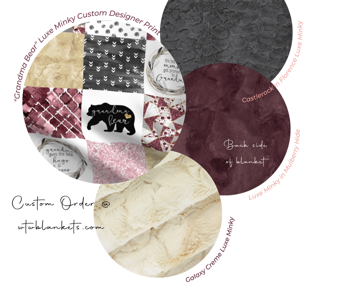 "Grandma Bear" Luxe Minky Blanket - PRE-ORDER (Made to Order)