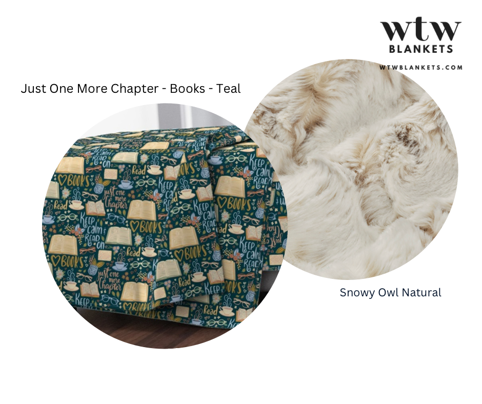 Just One More Chapter - Book - Teal Luxury Minky Blanket - pre-order
