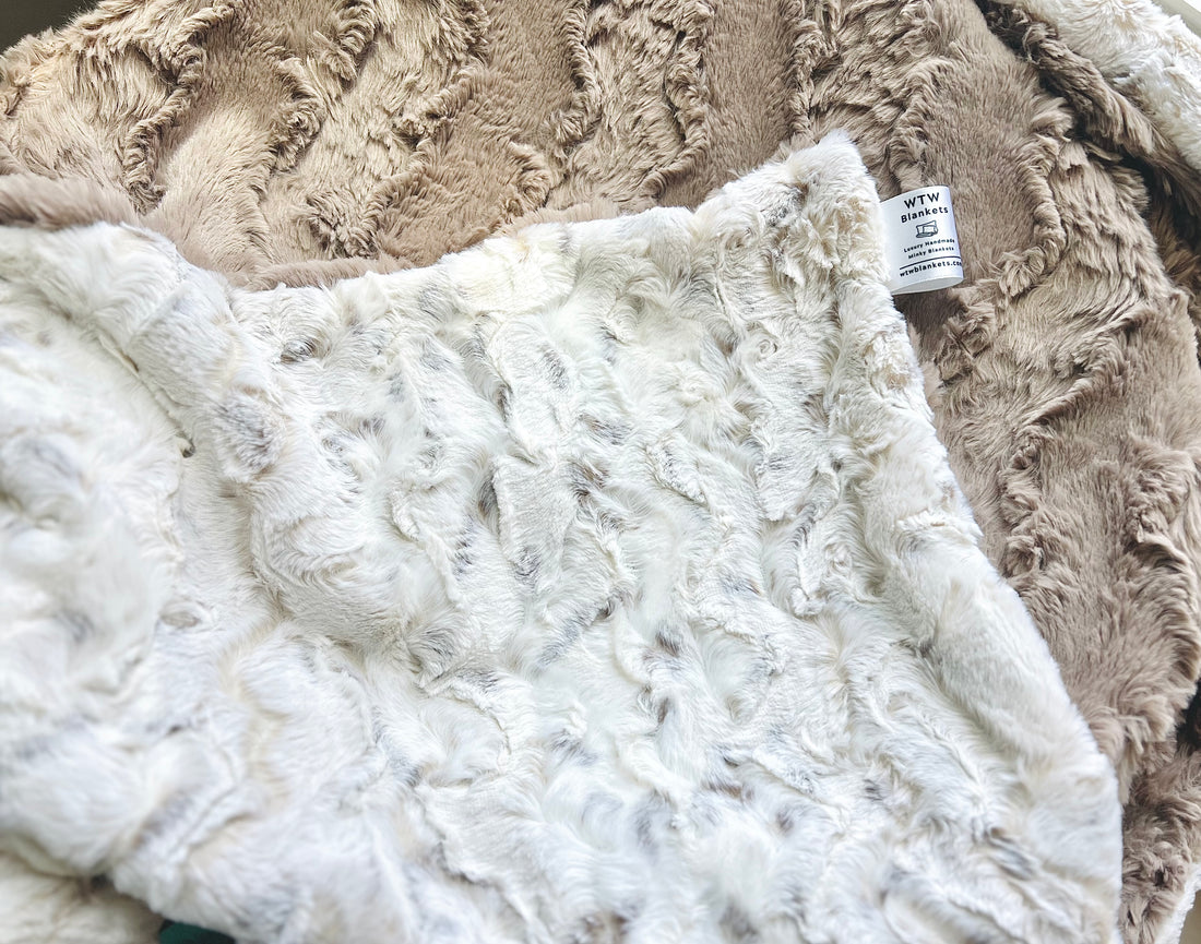Natural Snowy Owl Luxe Cuddle Taupe backing - (Made to Order)