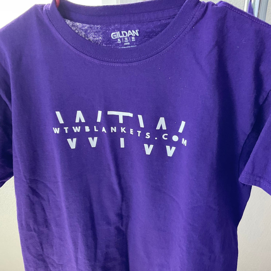 WTW logo purple T-shirt with white vinyl logo