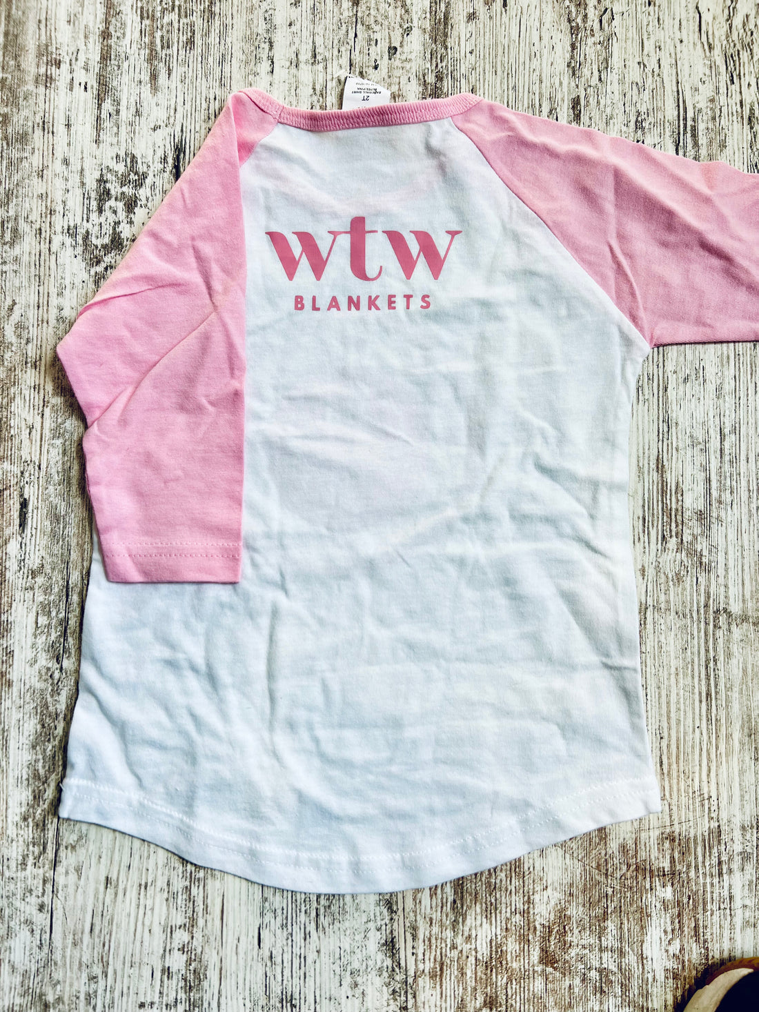 "Minky Monster" - White/Pink baseball tee - Toddler