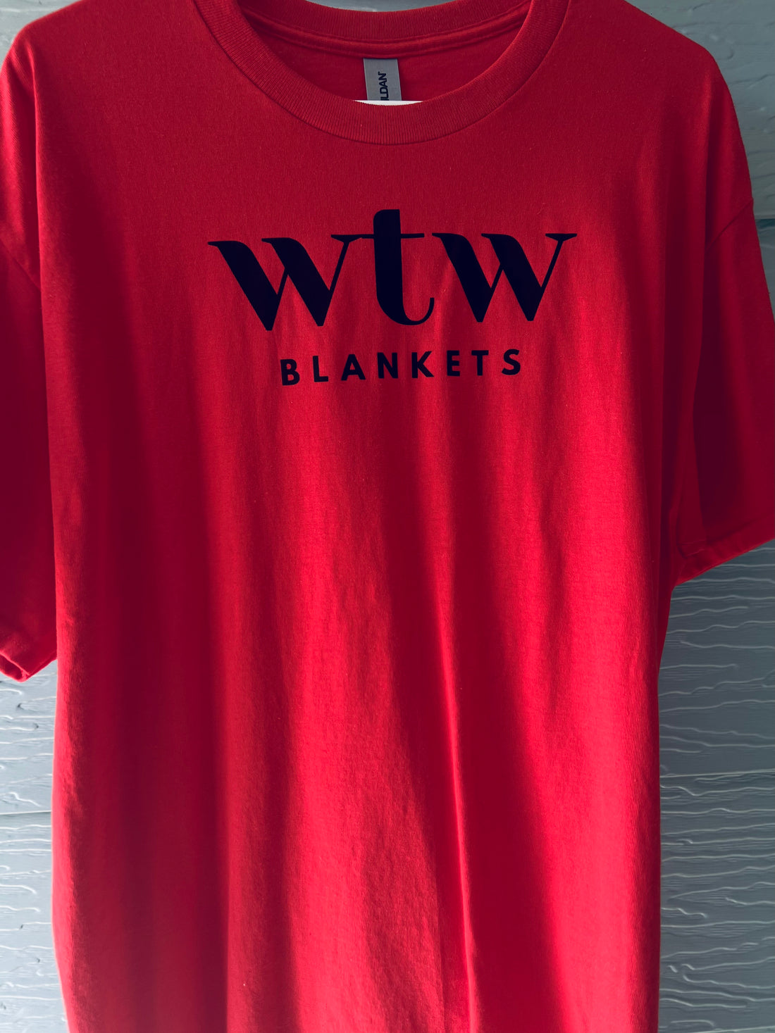 " WTW Blankets" Red T-shirt w/black logo