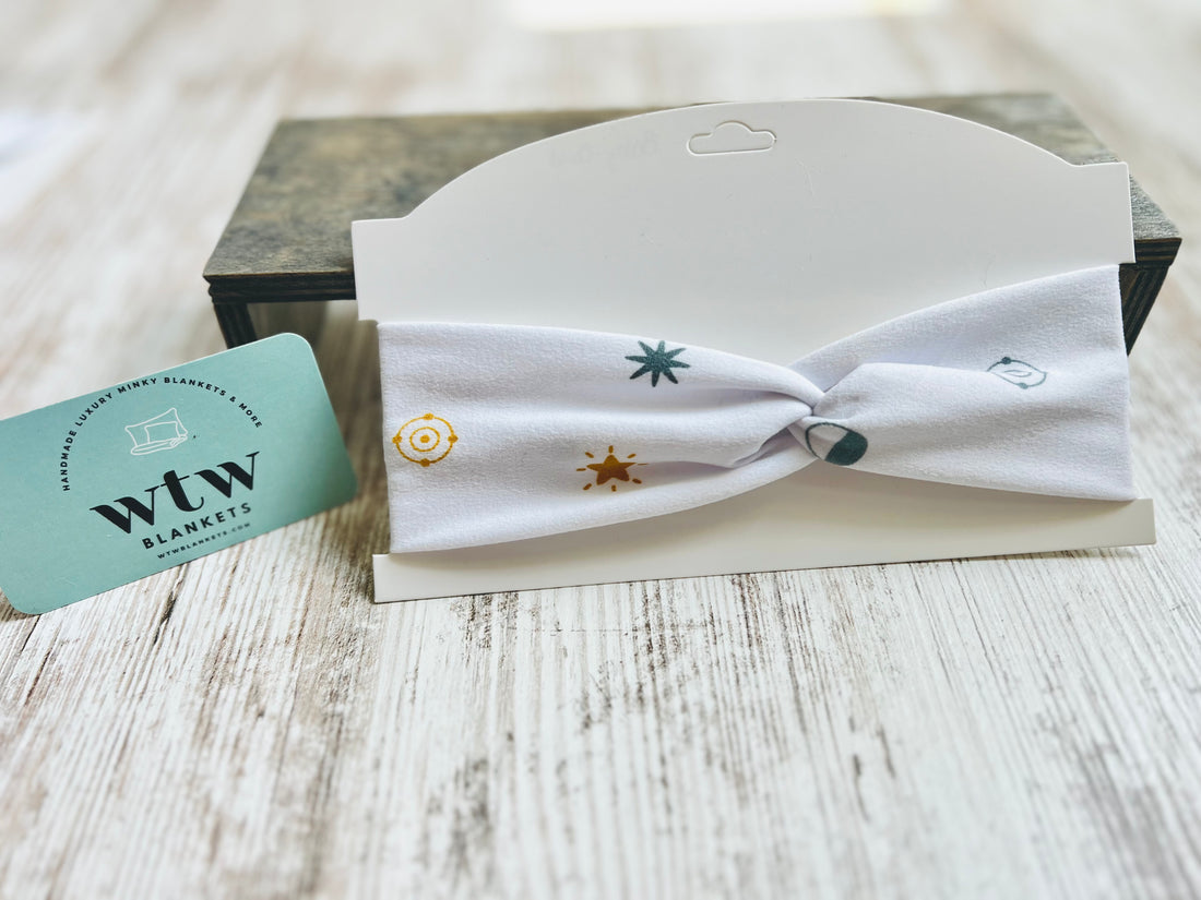 Solar System Celestial-Inspired Headband - White