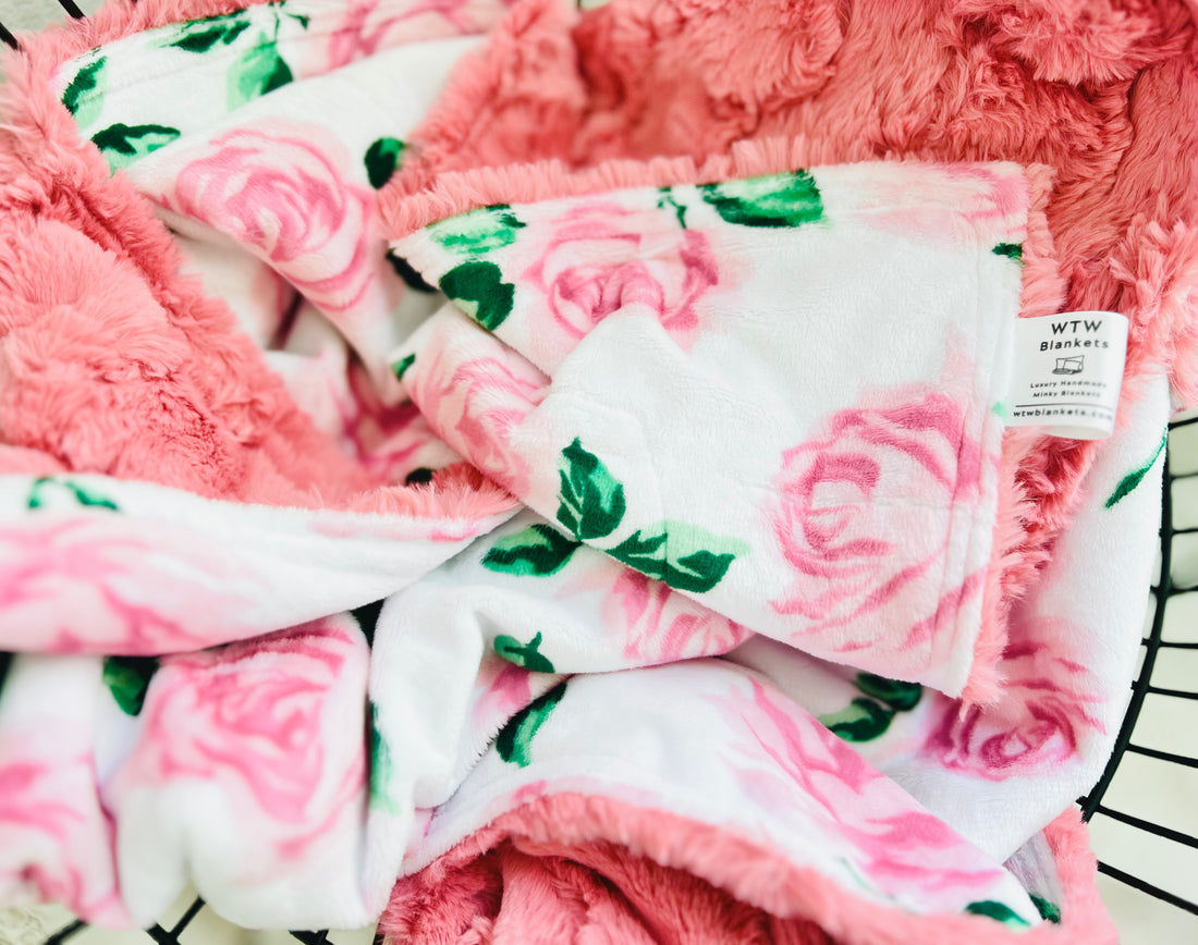 Flamingo Glacier Rose Luxury Minky Blanket
