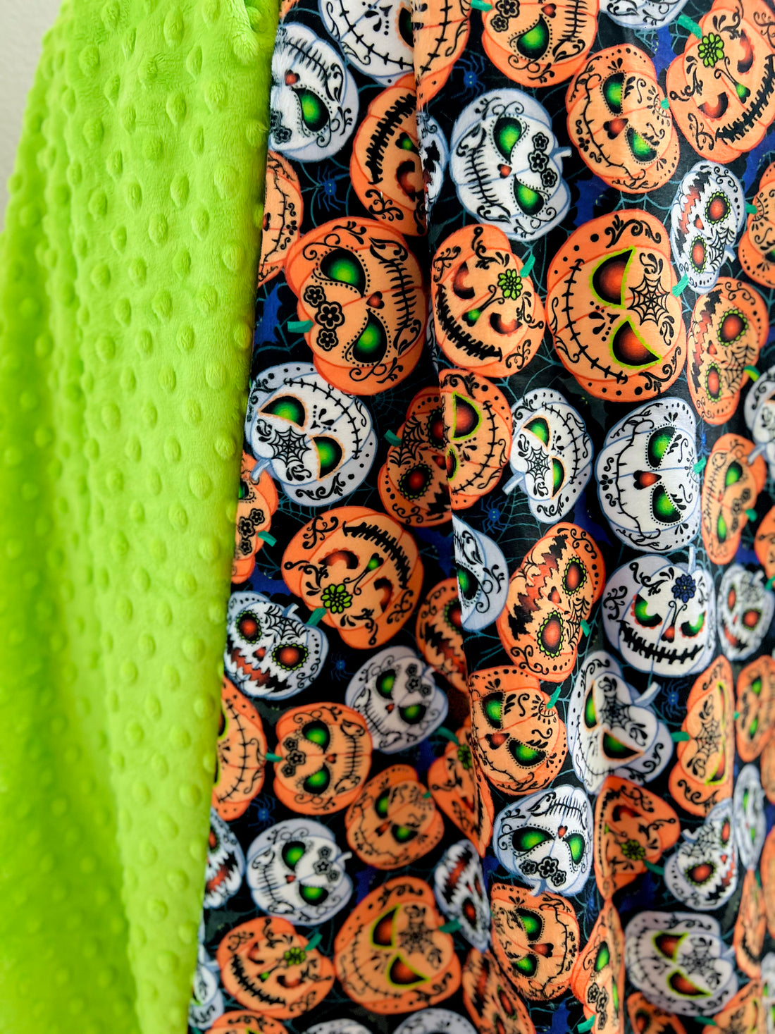 Lime Pumpkin - Throw Cuddle Dimple Minky Blanket