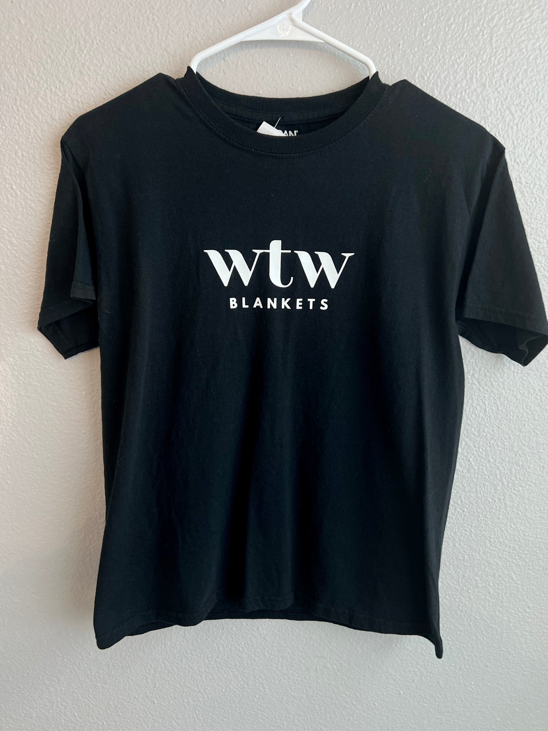 " WTW Blankets" Black T-shirt w/white logo