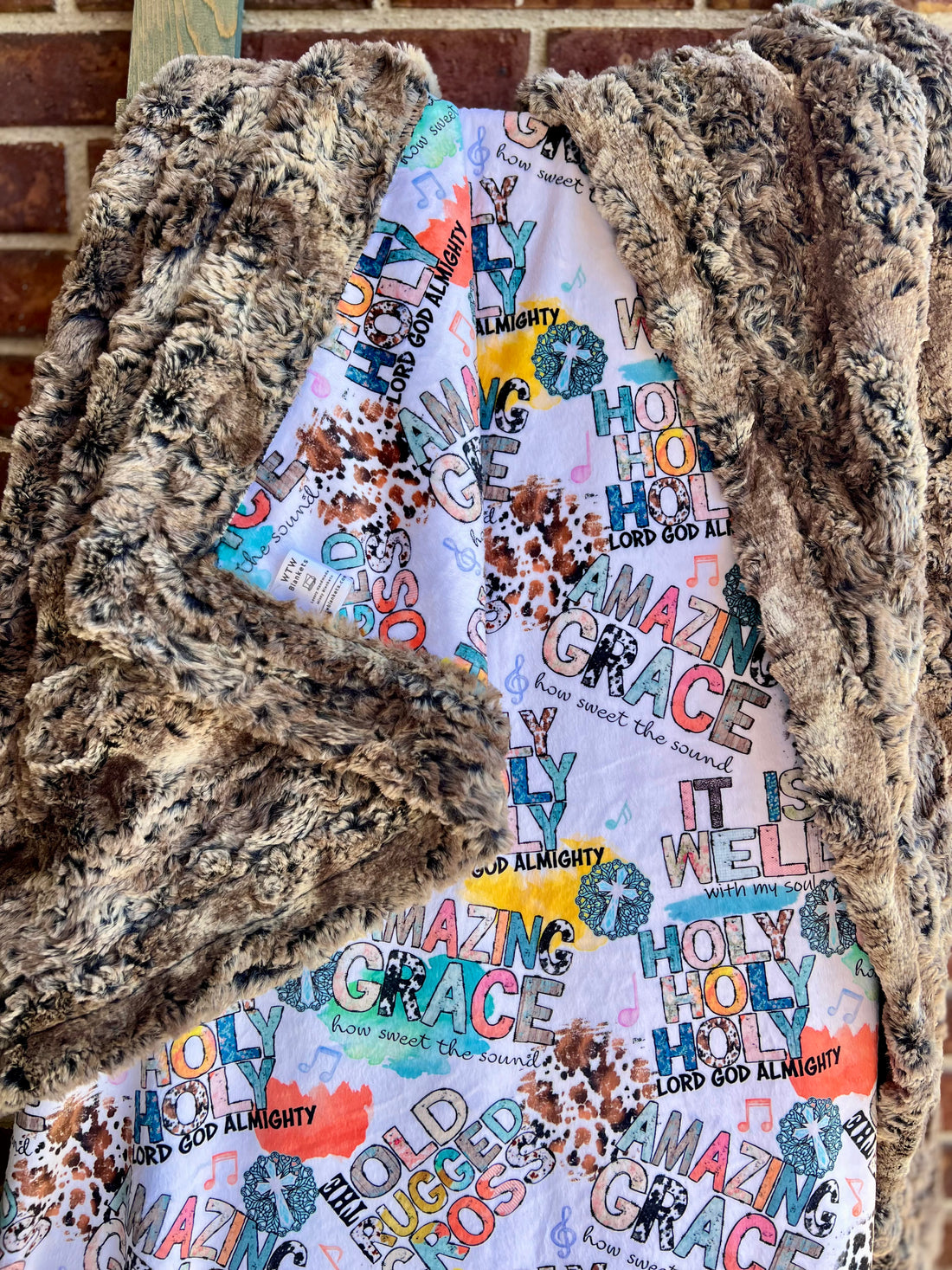 Amazing Grace - Faith - Wild Rab. Walnut - Adult Luxury Minky Blanket