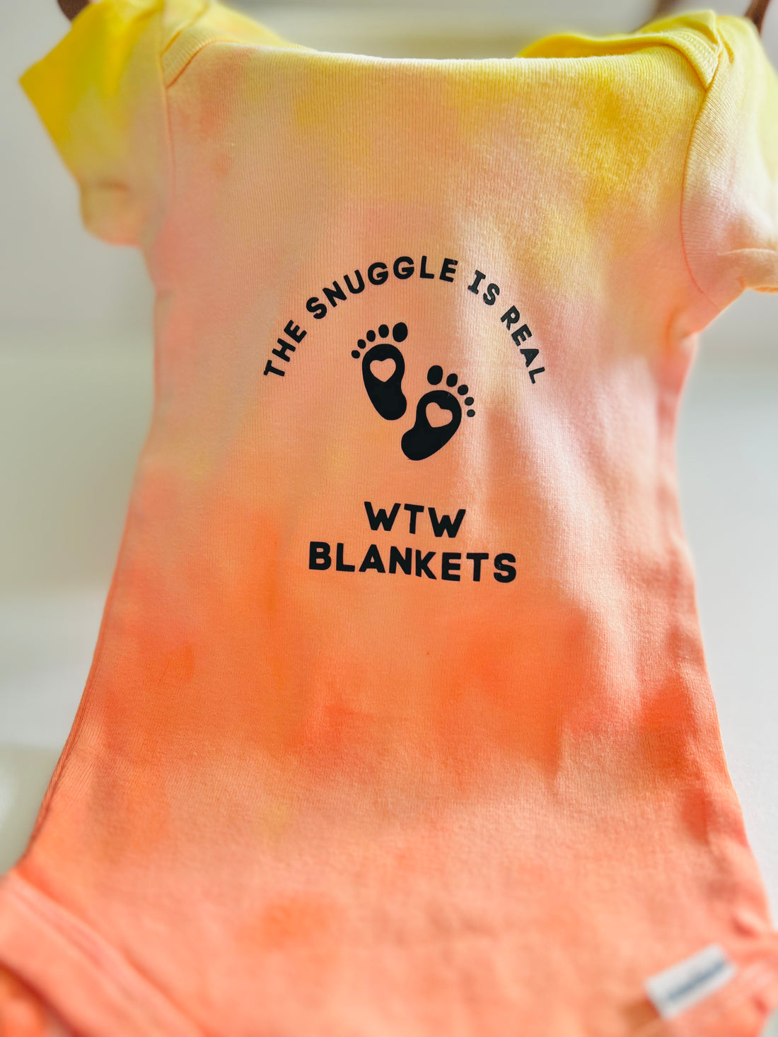 The Snuggle Is Real - Short Sleeve Baby Onesie-yellow/orange/pink Tie Dye