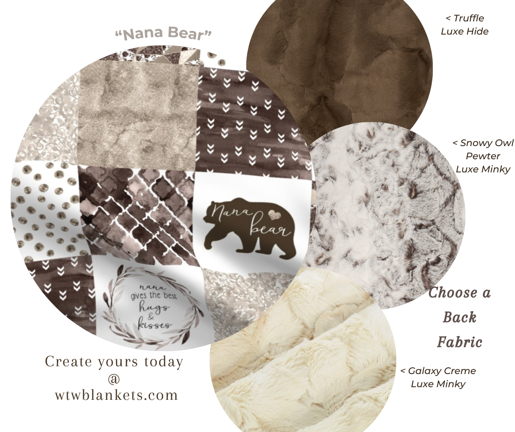 "Nana" (Brown) Luxe Minky Blanket - PRE-ORDER (Choose your size & backing)