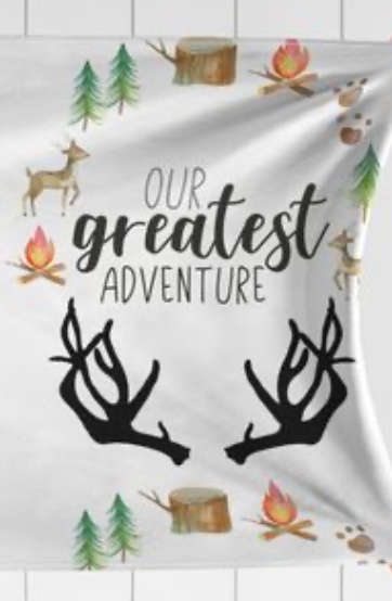 "Our Greatest Adventure" Child Luxe Minky Blanket - (IN STOCK - You choose backing)