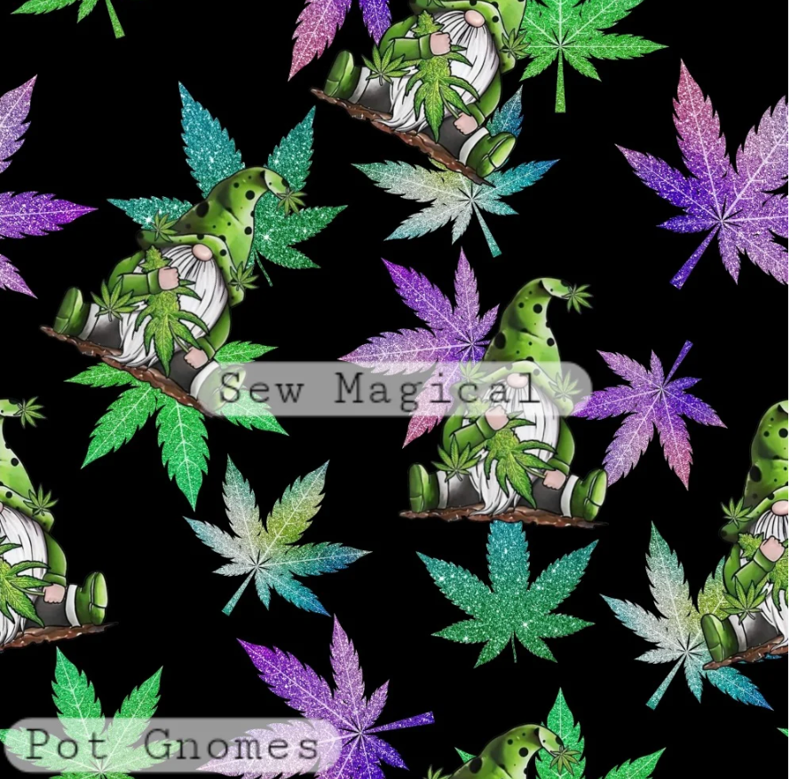Pot Gnomes Black Adult Luxe Minky Backing - Pre-Order