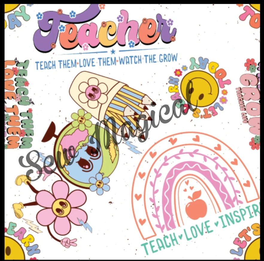 Retro TEACHER - Adult Luxury Minky Blanket - your pick backing - Pre-Order