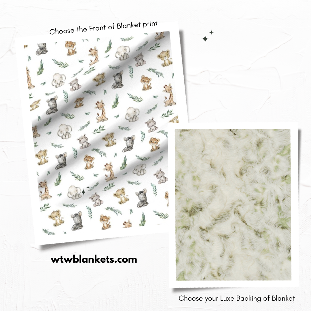 Safari Basil Snowy Owl Baby Bundle Gift set - Luxury Minky Blanket - Pre-Order