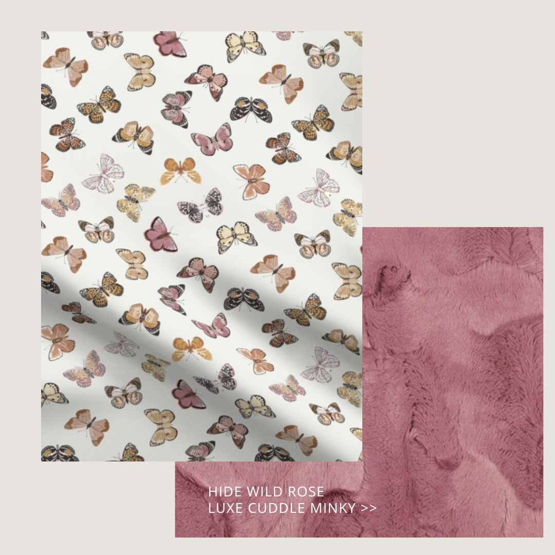 Baby Butterfly Wild Rose Luxury Minky Blanket
