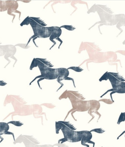 Wild Horses and Navy - Child Luxury Minky Blanket (Pre-Order)