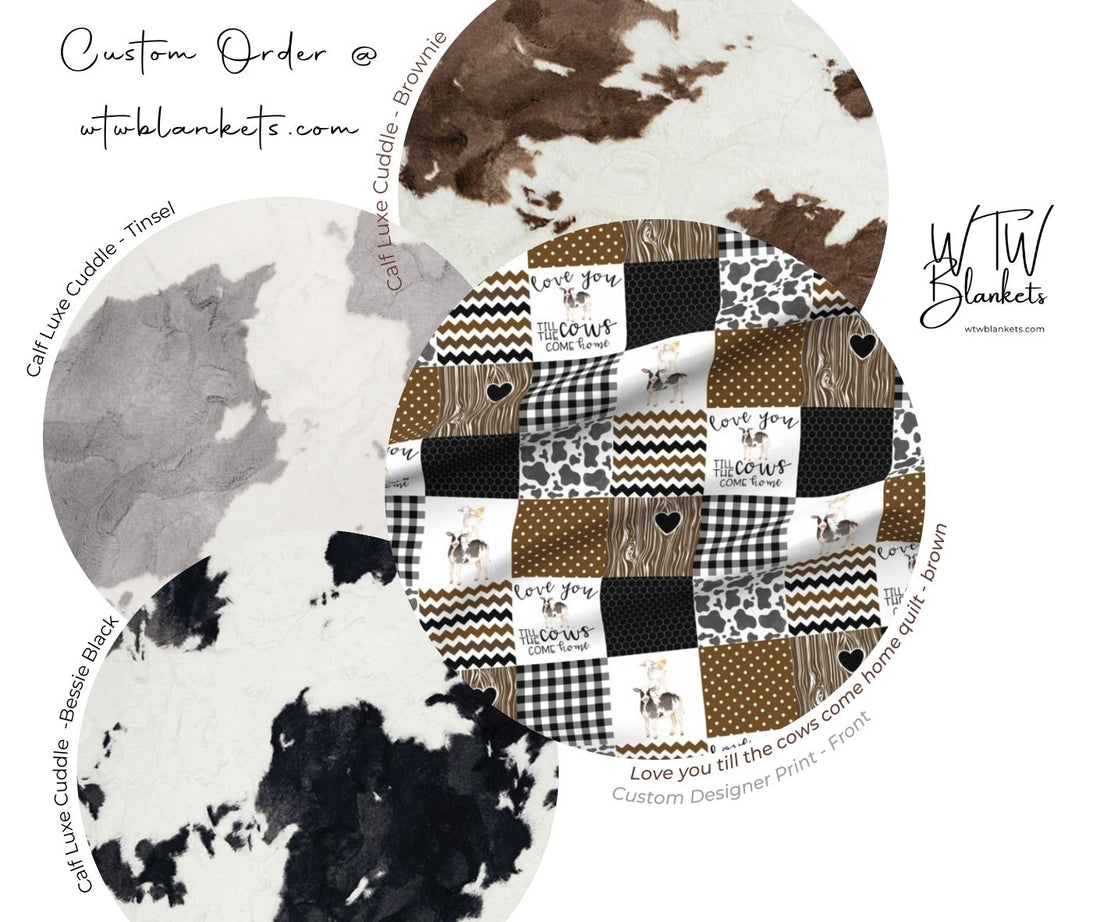 Love you till the cows come home quilt - brown - (Made to Order)