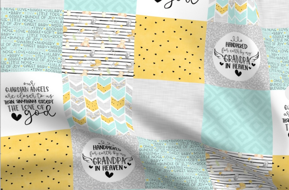 Handpicked By My GRANDPA In Heaven - Carseat 27x18" Minky Blanket