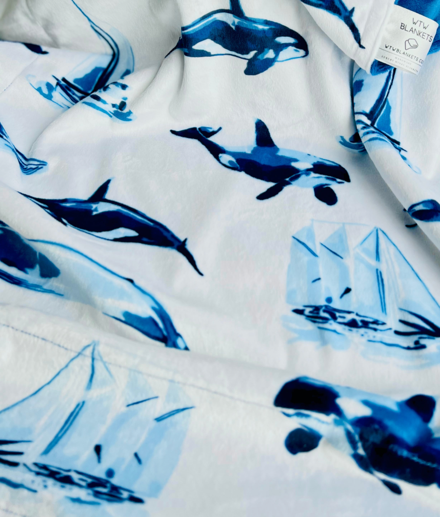 Whale Watching Luxe Minky - IN STOCK - (Made to Order)