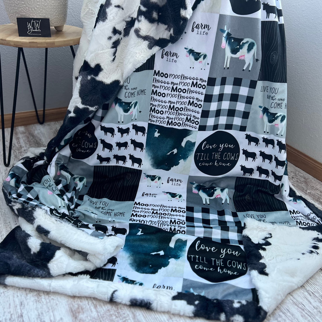 Love You till the Cows Quilt - Black - PRE-ORDER (Made to Order)