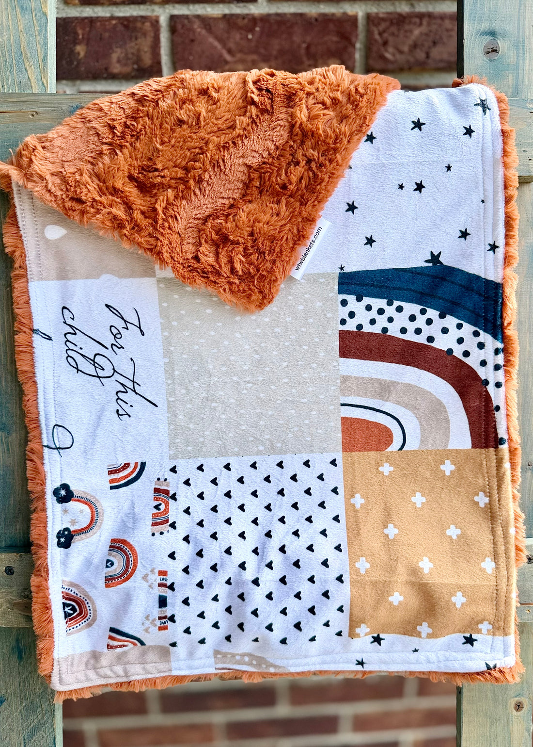 “For This Child I Prayed” Ginger Glacier Limited Edition SET - Lovey & Child Luxury Minky Blanket - RTS